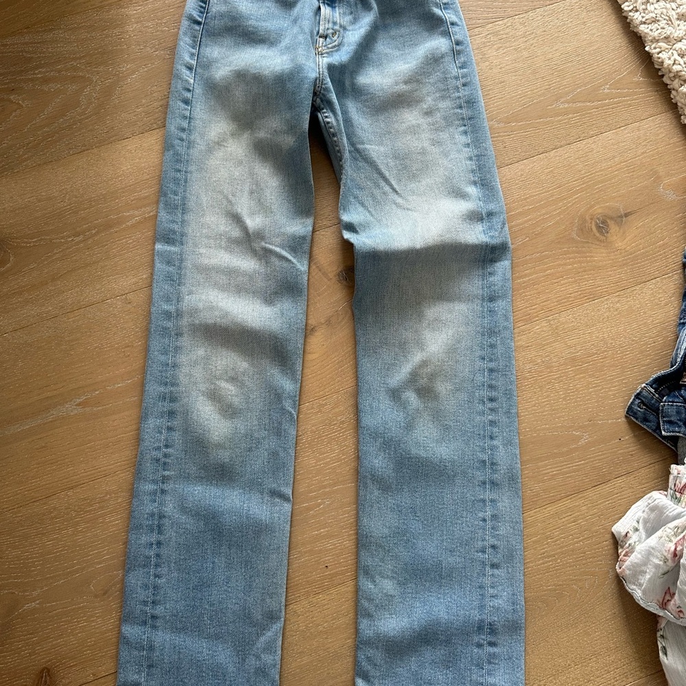 MOTHER Blue Straight Leg Jeans Classic Style